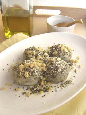 イタリアンちっく☆お餅のジェノベーゼ風