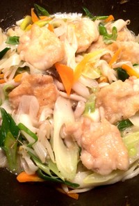 鍋キューブ☆鶏肉とタップリ長葱の炒め煮