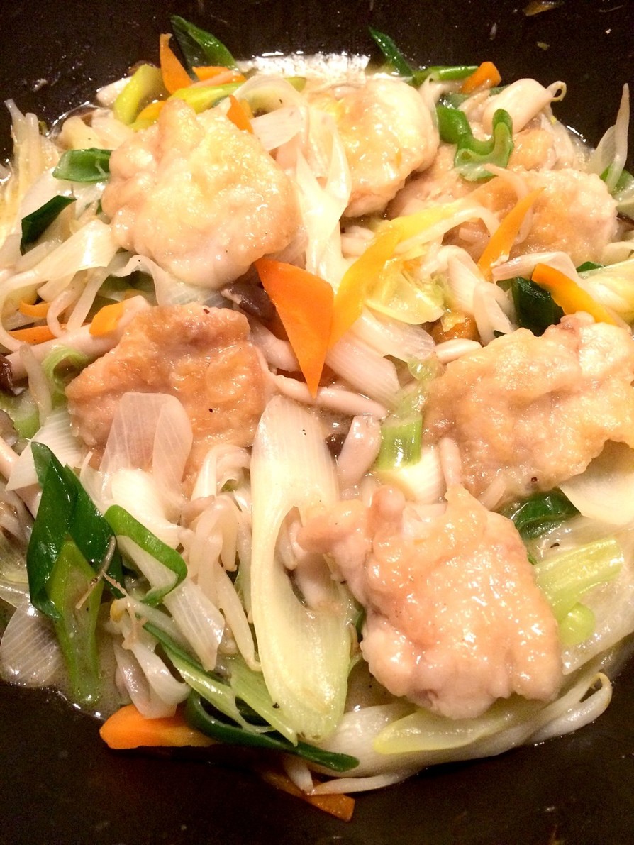鍋キューブ☆鶏肉とタップリ長葱の炒め煮の画像