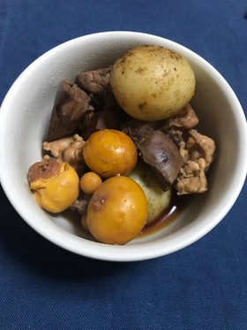【男飯】鶏キンカンと鶏らレバーの甘煮