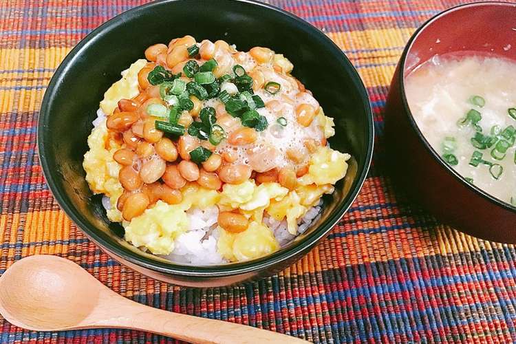 レンジで簡単 ふわふわ卵の納豆ごはん レシピ 作り方 By Maaaa Yuu クックパッド 簡単おいしいみんなのレシピが365万品
