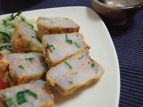 フープロで簡単♪れんこんの海老はさみ揚げ