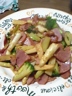 温サラダ♡ハム・ベーコンと野菜のマヨ炒め