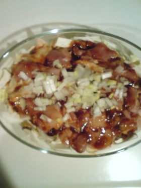 キャベツと鶏肉の中華風レンジ蒸し