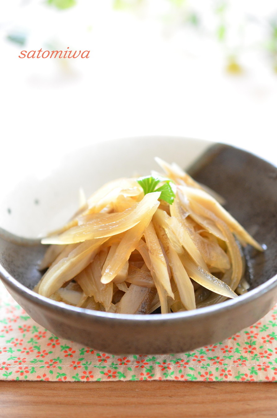 柚子こしょう風味で☆牛蒡と玉葱の甘辛煮の画像