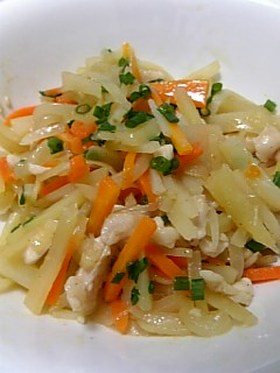 ジャガ玉にんじんの中華炒め♪