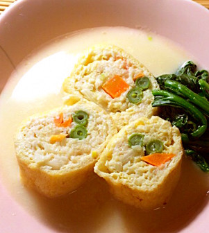 鶏の信太煮　豆乳スープで。の画像