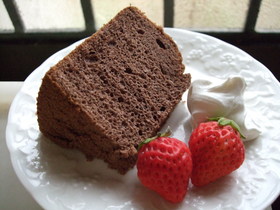 しっとりふわふわ ココアシフォンケーキ