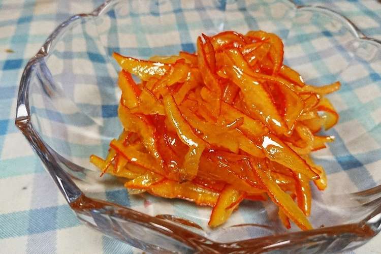 伊予柑皮 砂糖煮 オレンジピール レシピ 作り方 By Suzukof クックパッド 簡単おいしいみんなのレシピが353万品