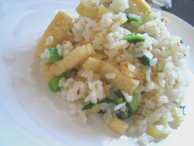 菜の花のカリカリご飯
