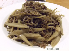 牛肉とごぼうと糸こんのうま煮♪