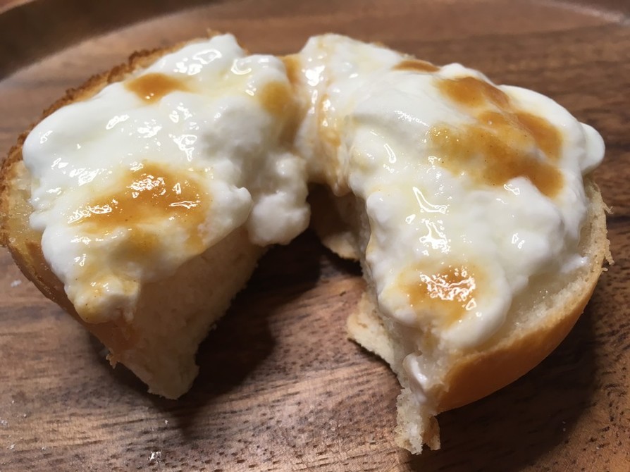 チーズ、ハム風❤︎ヨーグルト味噌トーストの画像