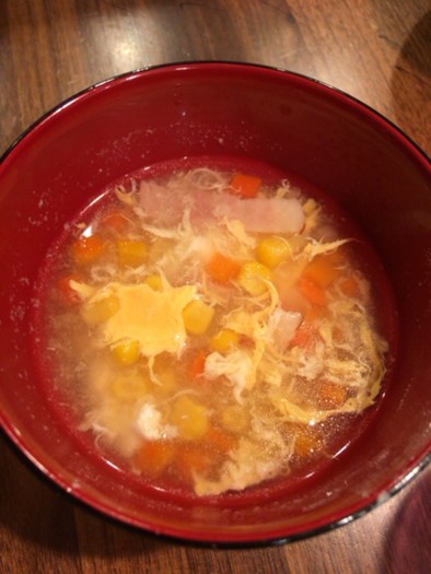 子供が大好き☆洋風 野菜コーン卵スープの写真