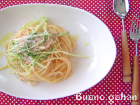 シャキシャキ水菜とたらこのスパゲティ