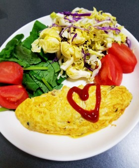 牡蠣と豚肉の贅沢オムレツ♡