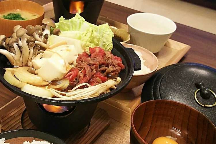 時短簡単 牛すきやきひとり鍋 牛すき煮 レシピ 作り方 By ちーはまdeちーはま クックパッド