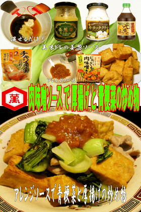 美味ドレの肉味噌と姜葱ソースで青梗菜炒め