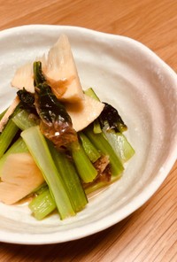 小松菜と筍の炒め煮