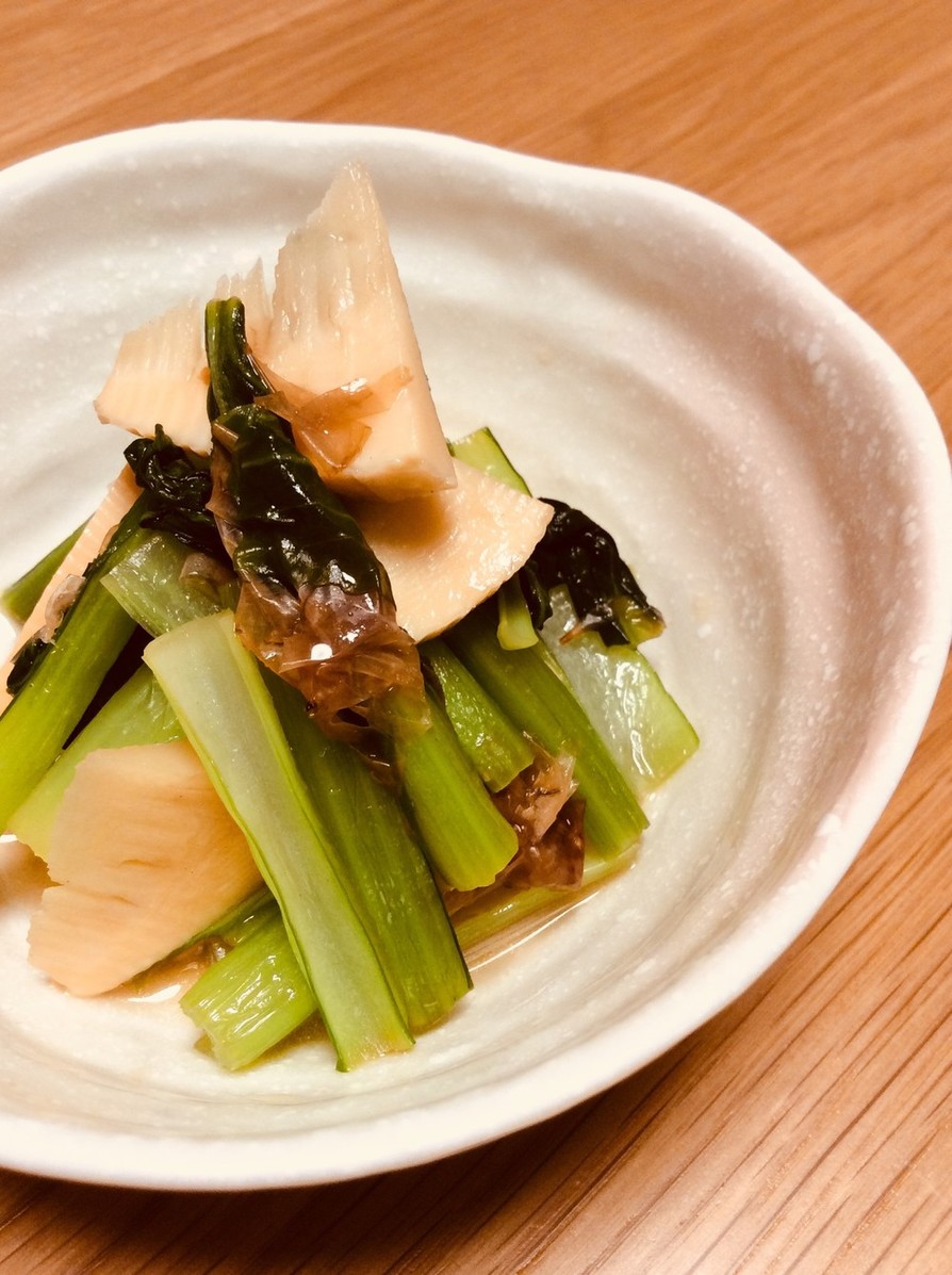 小松菜と筍の炒め煮の画像