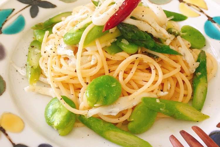 春野菜と白魚のシンプルペペロンチーノ レシピ 作り方 By うめきなあんず クックパッド 簡単おいしいみんなのレシピが360万品