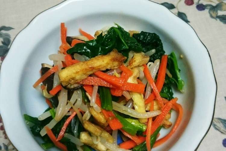 油揚げ入り ほうれん草ともやしのナムル レシピ 作り方 By のり子のおかず クックパッド
