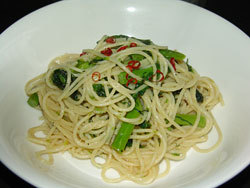 菜の花と大葉のパスタ