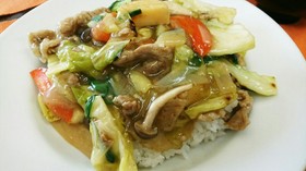 自家製のラーメンスープで簡単中華丼
