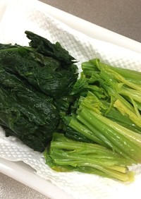 レンジで美味しく♡葉物野菜の調理法☆
