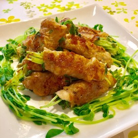 超簡単!豆苗豚ロール焼き