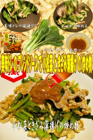美味ドレの小松菜と薄揚げと卵の肉味噌炒めの写真