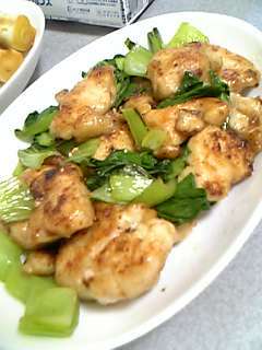 簡単早い♪鶏胸肉とチンゲン菜のマヨ炒め