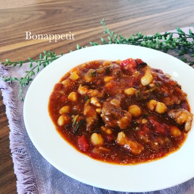 イタリアの家庭料理☆牛肉と豆のスープの写真