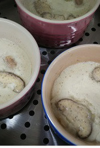 干し椎茸の茶碗蒸しカプチーノ仕立て