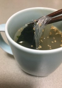 マグカップで作る韓国風春雨スープ