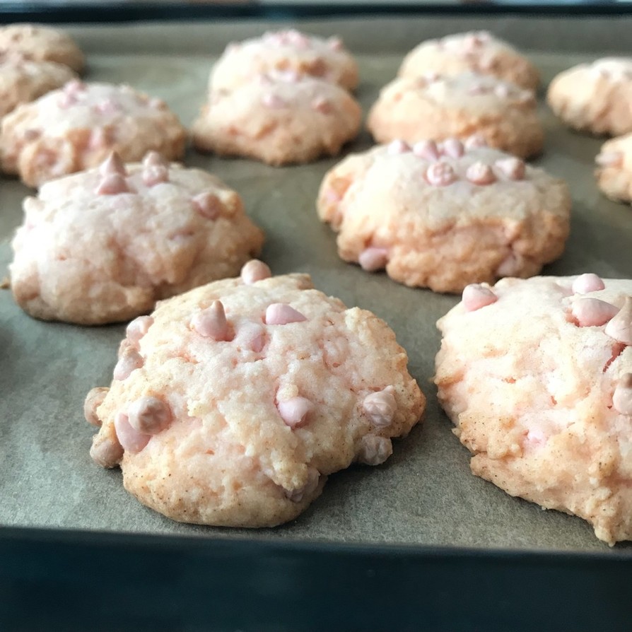 桜餅の風味、さくらドロップクッキーの画像