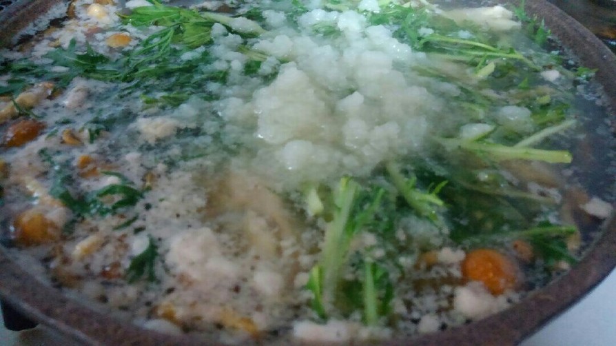 水菜と大根おろし水煮鍋❤ゆりさん風の画像