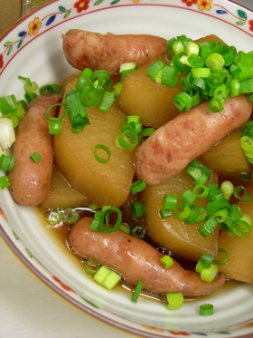 大根とウインナーの和風煮物♪