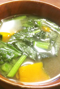 レッドマスタード（赤からし菜）のお味噌汁