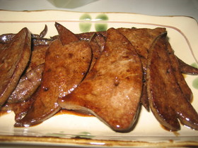 豚レバーの甘辛焼き♪