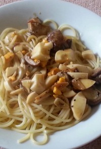 玉子と二種類のポルチーニのスパゲッティ