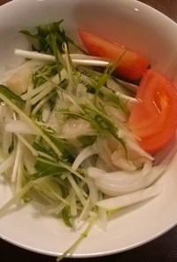 ホタテと水菜と新玉ねぎのサラダ