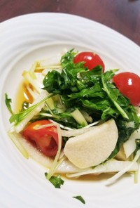水菜と長芋のシャキネバサラダ
