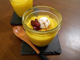 圧力鍋でずっしり濃厚かぼちゃプリン