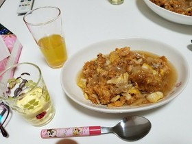 肉じゃがリメイク第3弾♪あんかけ炒飯♪