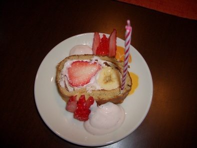 １歳のバースデー☆ロールケーキの写真