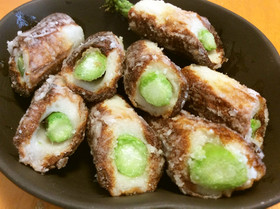 +1品 アスパラちくわの磯辺揚げ