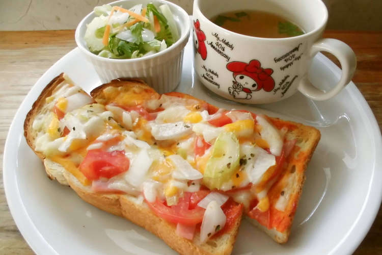 新たまねぎ セロリのピザトースト レシピ 作り方 By 花時計咲いた クックパッド 簡単おいしいみんなのレシピが360万品