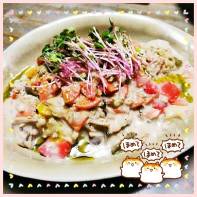 マクロビ☆白菜パプリカの豆乳クリーム和えの写真