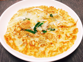 余ったたこ焼き粉で!簡単もちもちチヂミ☆