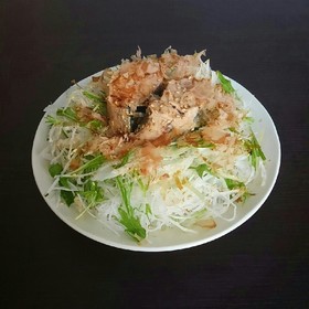 大根にサバ缶乗っけサラダ
